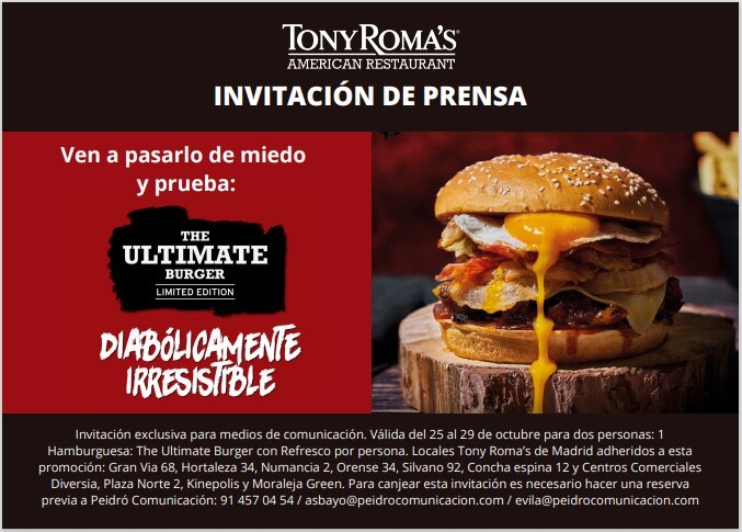 Tony Roma's, cadena de restauración 100% americana del grupo de restauración Avanza Food, está preparada para celebrar por todo lo alto una de las fie