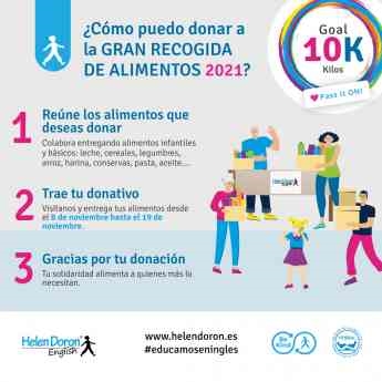 Los centros Helen Doron English de España participan en la Gran Recogida de Alimentos 2021