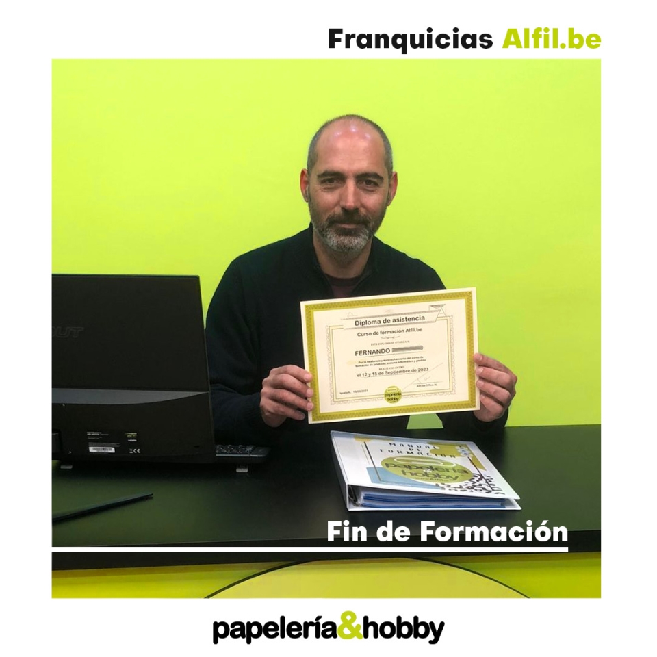 Fin de Formación de Alfil.be papelería&hobby en Almería