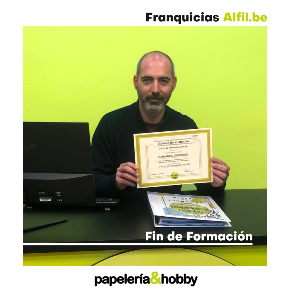 Fin de Formación de Alfil.be papelería&hobby en Almería 