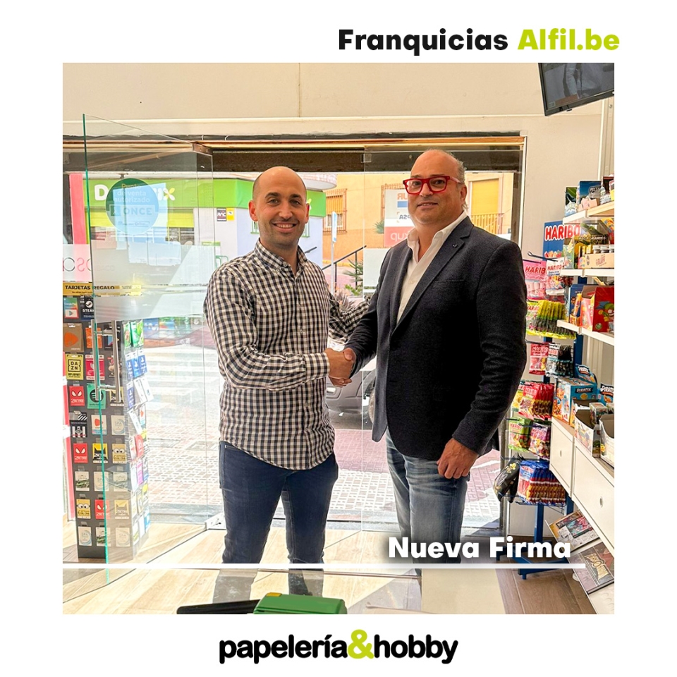 Firma de Alfil.be papelería&hobby en Agost