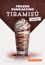La franquicia DUNKIN' COFFEE, lanza un Frozen Dunkaccino de tiramisú